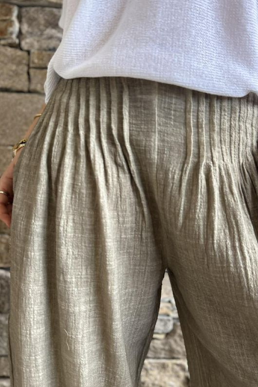 Loom & Thread Pin Tuck Pant Washed Earth /41=